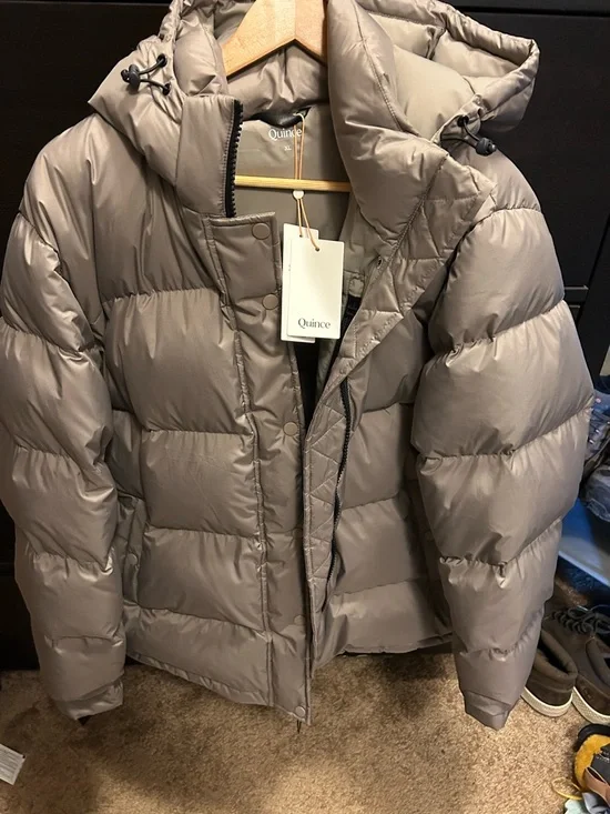 Quince Grey Hooded Quilted Puffer Jacket - Picture 7 of 7
